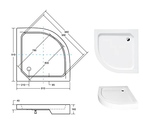 Plato De Ducha Textura Sillar Blanco Desagüe Desplazado 90x140 (color