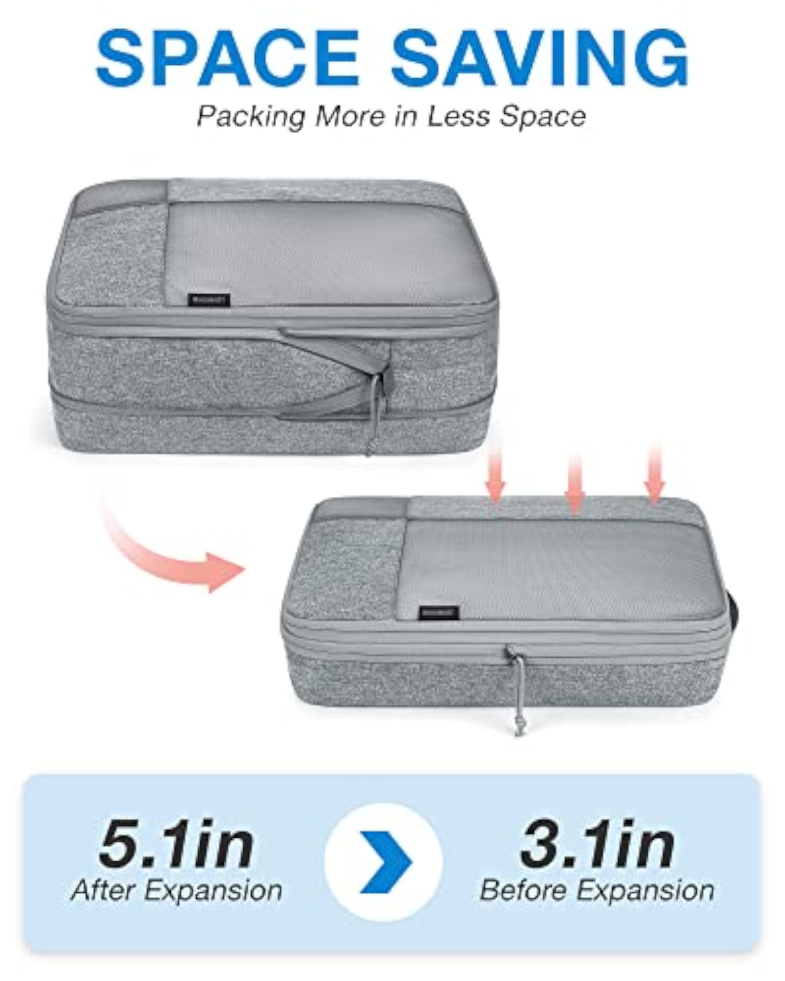 6 Set Travel Packing Cubes with Shoe Bag