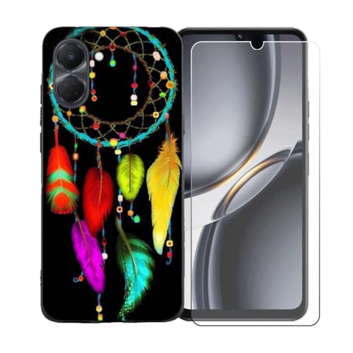 CongJiaLingXi�P�[�X�K�p�� Tecno Spark Go 3 (6.75") + �������ꂽ�K���X�X�N���[���v���e�N�^�[�A�_��ȃV���R�[���V�F���o���p�[TPU�ی�J�o�[�̂���,BST2