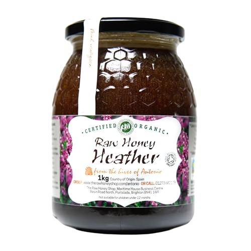 Antonio Raw Bio-Heidekraut Honig aus Spanien, 1 kg, preisgekrönte Qualität, rein, antibakteriell, kaltgepresst & unpast eurisiert, natürlicher Honig/The Raw Honey Shop