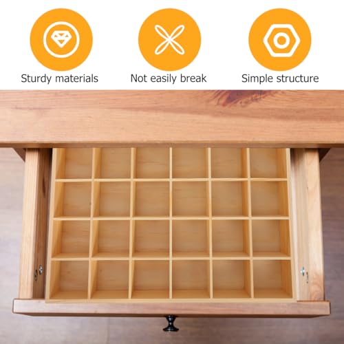Zerodeko Stackable Jewelry Organizer Tray with 30 Compartments Wooden Storage Box for Earrings Necklaces Bracelets and Keys Drawer Organizer for Home and Closet by Zerodeko - Used condition - Image 3