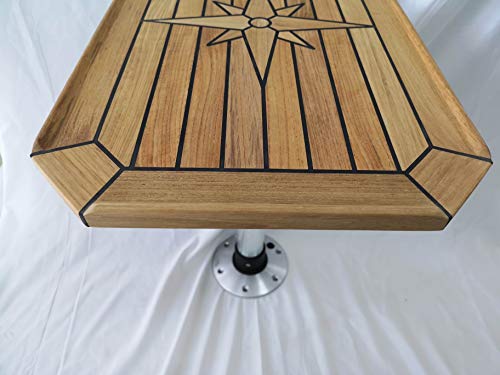 Teak Table Top With Nautic Star And Cut Corners 4 Sizes Marine Boat Rv Caravan (Tt6584) #TOP4