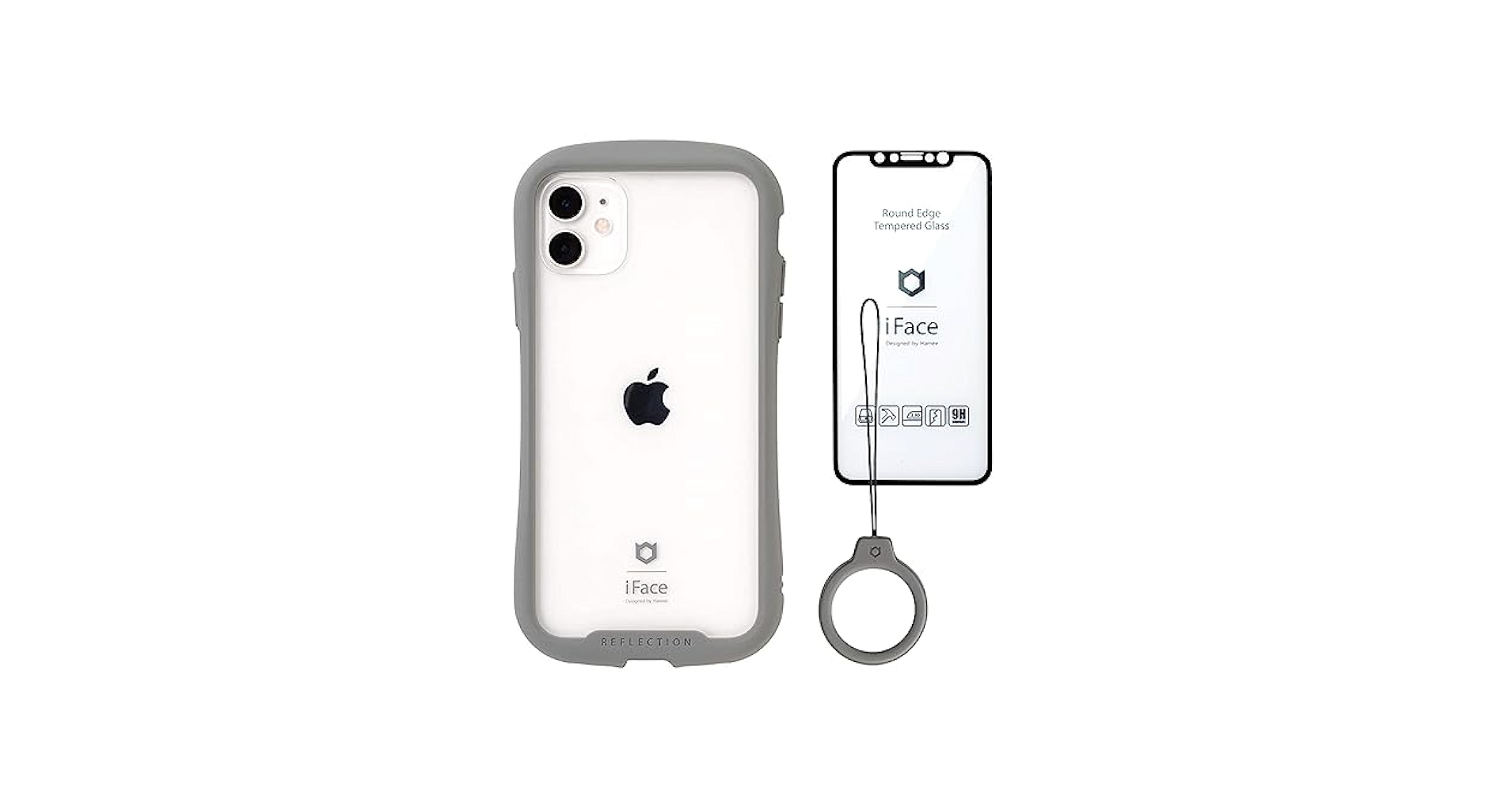 iPhone11 256GB iFaceグレー付き iPhone8／7】iFace Reflection 強化ガラスクリアケース レッド