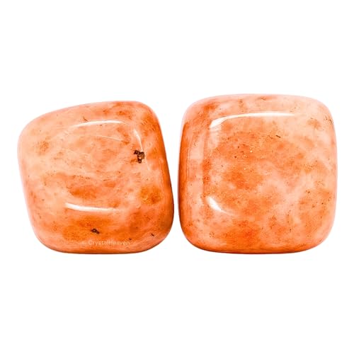 Image of Certified Sunstone Crystal Healing Tumbled Stone, Natural Polished Crystals for DIY Crafts, Manifestation, Meditation, Pooja Feng Shui and Reiki Healing (30 Grams)