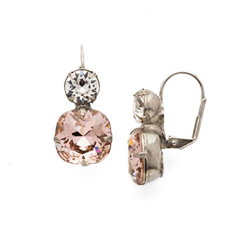Sorrelli Essentials On the Edge Dangle Earrings, Antique Silver-Tone Finish, Vintage Rose