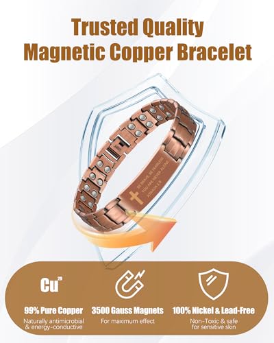 Pulsera de Cobre 99.99% para Hombre con Magneto Potente miniatura 4