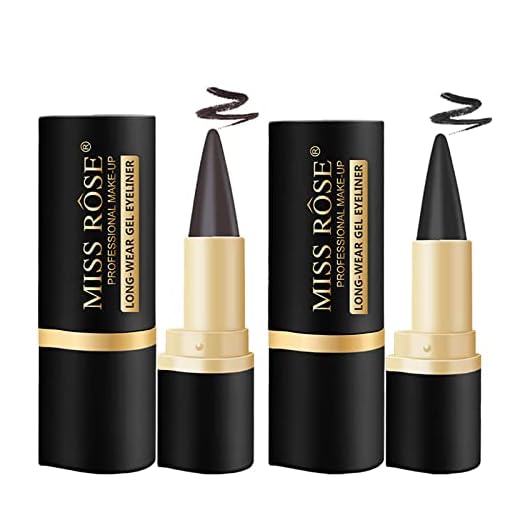 MEICOLY Matte Quick-Dry Eyeliner,Black Brown Eyeliner Gel,Tattoo Eyeliner Stick Pencil for Women,Smudge Waterproof Black Gel Eye-liner,2 Pcs