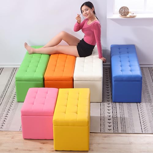 Tabouret et banc ottoman capitonné en tissu polyester aspect lin - 5