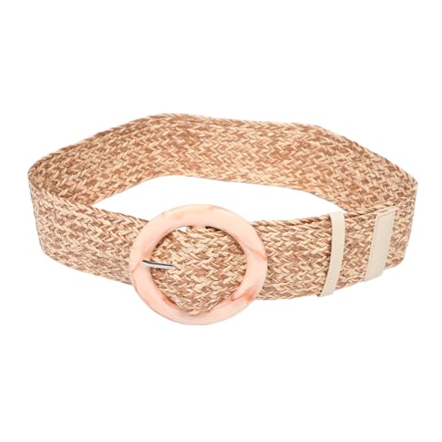 Gatuida Bohemian Woven Waist Belt for Women Stylish Straw Belt for Dresses Natural Vacation Look Comfortable Day Wear Versatile Fashion Accessory