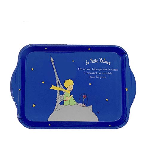 KIUB Mini Plateau Le Petit Prince sur sa planète avec la Tour Eiffel de Paris - mélamine de qualité - Taille Mini