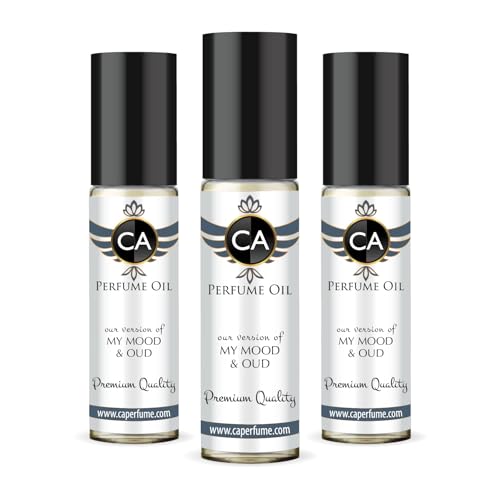 CA Perfume Impression of Oud Satin Mood for Men Eau De Parfum Amber Woody Scent Long Lasting Cologne for Men Travel Size TSA Ready for Day and Night Wear 0.33 Fl Oz 10ml (Pack of 3)