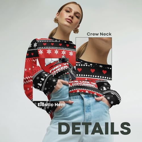 Image of 99TIMORO Funny Ugly Christmas Sweater for Men and Women, Holiday Pullover 2025, Novelty Crewneck Sweatshirt, Festive Gift