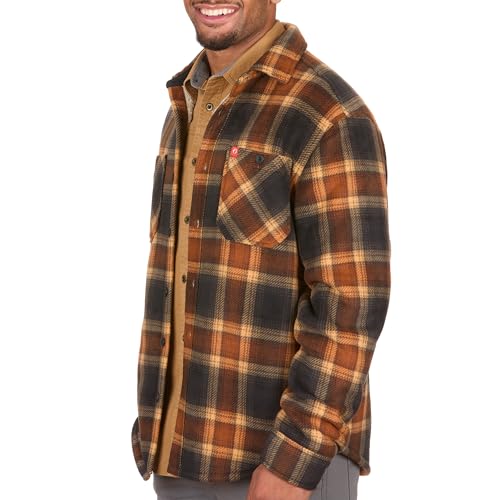 The American Outdoorsman Men's Bonded Flannel Fleece Shirt Jacket2
