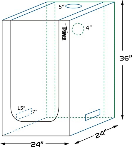 Ipower 24"X24"X36" Grow Tent, High Reflective Mylar Grow Room With Observation Window And Removable Floor Tray For Plant Seedling, Propagation, Blossom #TOP3