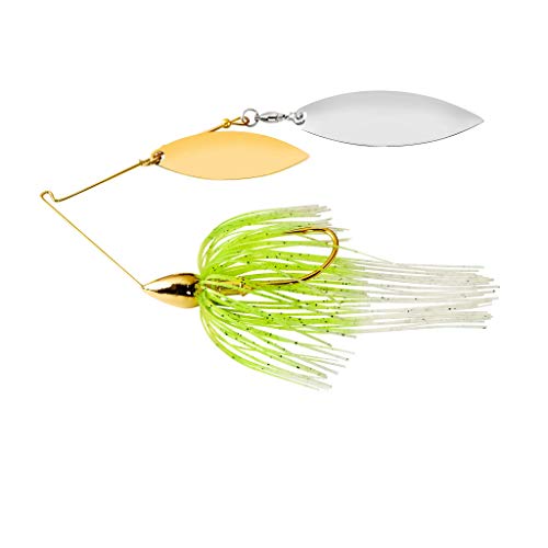 War Eagle Custom Lures WE12GW02 1/2 Double Willow Gold Frame White Chartreuse