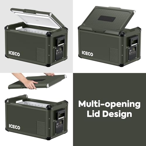 Image of ICECO VL35 ProS 12V Refrigerator, Portable Fridge Freezer with SECOP Compressor, 35L Car Fridge Powered by AC /DC, 0℉-50℉, Electric Cooler for Car, Camping, Home, Travel [Olive Green Edition]