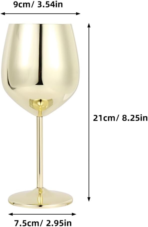 2pcs Stainless Steel Wine Goblets Unbreakable Drinking Cups Shatterproof Cocktail Glasses for Parties Metal Wine Glasses for Home Bar Sturdy and Stylish Drinkware