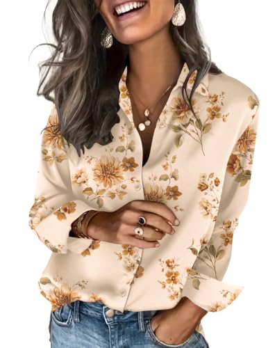 silk blouse - champagne floral