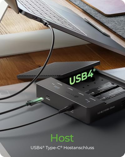 ICY Box estación docking y clonación USB4 para 4x M.2 NVMe SSD miniatura 7