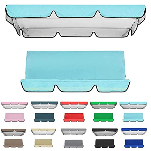 Toile de Balancelle de Jardin avec Toit et Coussin, Toit De Rechange pour Balancelle Balançoire De Jardin 2-3 Places, Impermeable Couverture Auvent pour Jardins Batt(Size:249*185*15cm,Color:Bleu ciel)