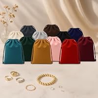 TXXATX 24 Stück Samtbeutel Schmuckbeutel mit Kordelzug 7x9 cm Samtsäckchen 12 Farben Stoffsäckchen zum Befüllen für Schmuck Armbändern Ringe Hochzeit Geburtstag Weihnachten Geschenk – Ansicht 7