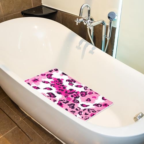 Tapis de bain antidérapant léopard extra long et facile à nettoyer