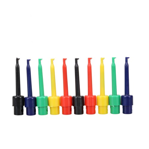 Vktech 10pcs Large Size Round Single Hook Clip Test Probe for Electronic Testing