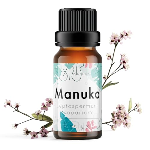 Image of Esslux Manuka Essential Oil for Cleansed Skin - Pure, Therapeutic Grade Manuka Oil - Use in Diffuser or on Skin & Hair - Perfect for Aromatherapy, Oily Skin & Brittle Nails - 15 ML