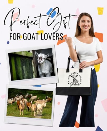Bolsa Tote de Lona con Diseño de Cabra para Mujeres miniatura 6