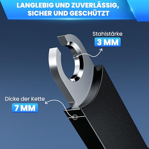 COICER Candado plegable para bicicleta (85 cm, con 3 llaves), color negro - imagen 6