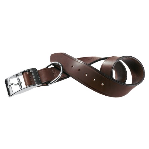 Ferplast Collare per cani VIP misure collo min 22 max 27 cm. Marrone Robusto cuoio di toro, Facile da regolare, A: 22÷27 cm - B: 15 mm Marrone
