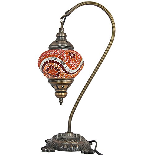 Table Lamp, Mosaic Lamps, Orange Glass, Moroccan Lanterns, Turkish Lamp, Bedside Lighting