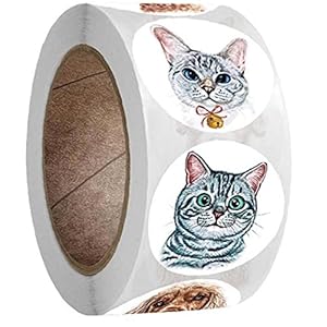 Onsinic 500 Stks/rol Leraar Beloning Sticker Leuke Motivatie Kat Hond Leraar Levert Motivatie Stickers