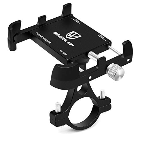 HNOOM Soporte Movil Bici Aluminio Soporte Movil Bicicleta 360° Rotación Soporte Móvil Moto, Universal Soporte Teléfono Manillar para iPhone/Samsung/Huawei/Xiaomi, GPS (4.0