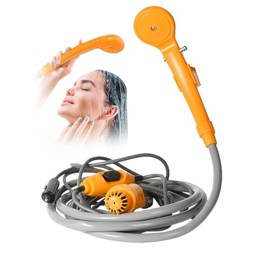Ducha portátil ducha ducha de 12v ducha de automóvil ducha al aire libre con alambre de 5 m y tubería de 2 m para viajar en bicicleta lavado de coches para mascotas regar el jardín ducha portátil