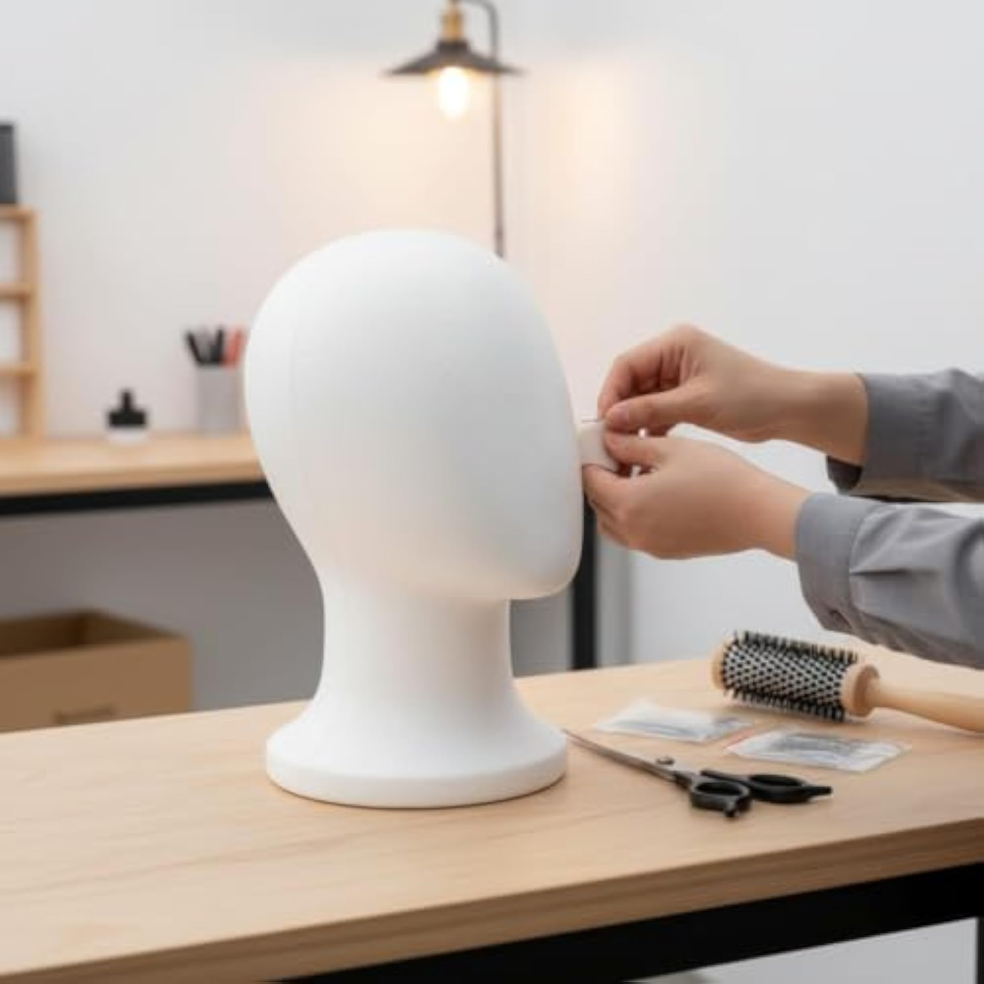 Lightweight Faceless Head Display Stand for Stylists