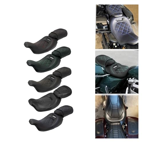 Cojín de cuero premium para asientos Touring Road King y Electra Glide acabados de alta costura 2