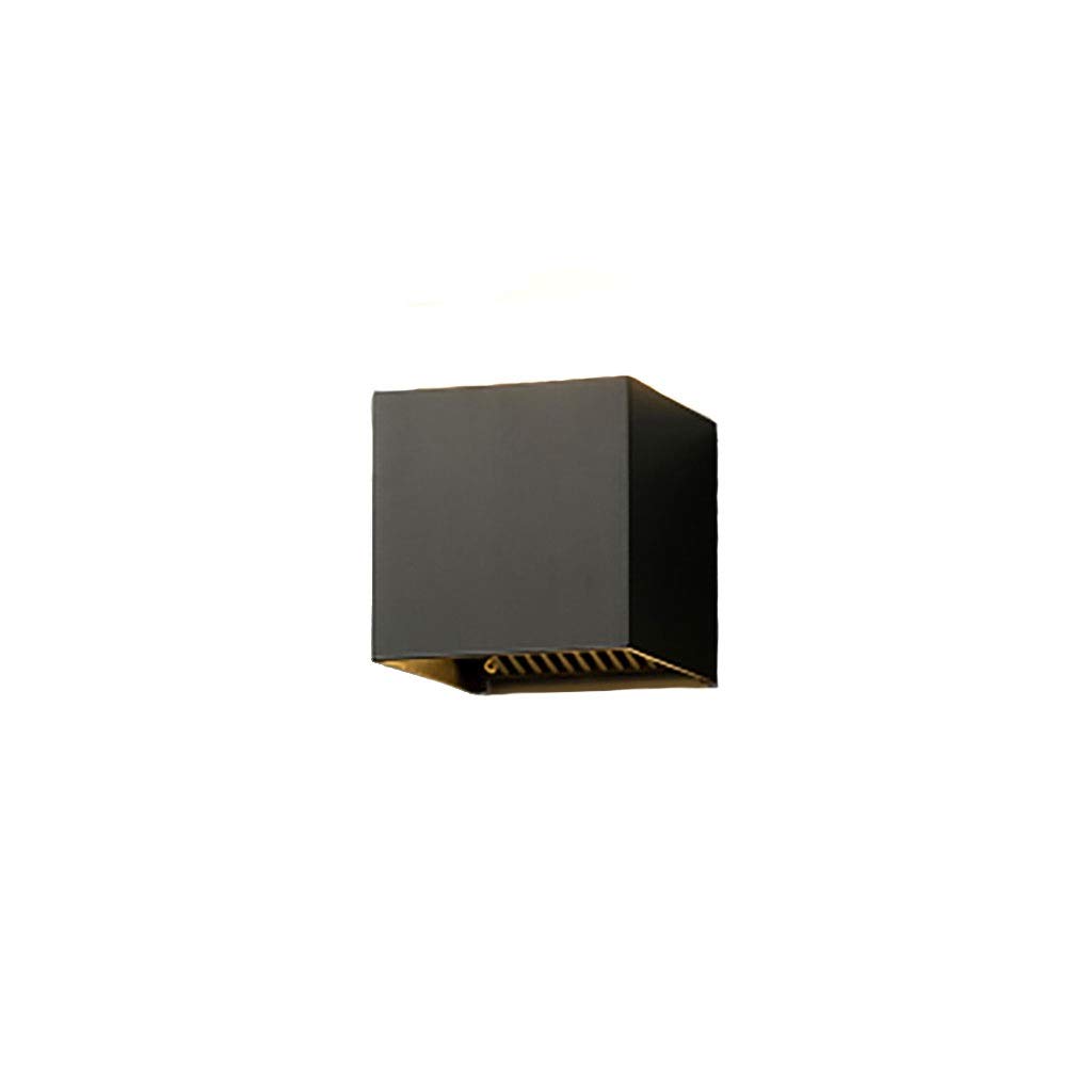 HynJGih Wall lamp LED Bedroom Living Room Outdoor Aisle Waterproof Square dimming Hotel Indoor Bedside Corridor lamp(Schwarz,A)