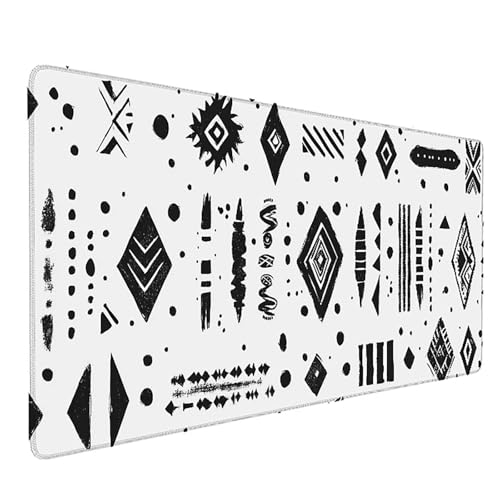 Grand tapis de souris rétro noir et blanc pour organiser et styliser le bureau