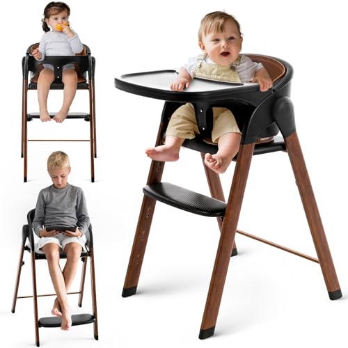 Foldable Adjustable Baby High Chair with Removable Tray