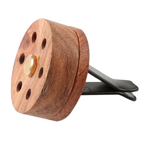 DIYEAH Diffuseur de Parfum Voiture Clip Bois Naturel Classique Support Ventilateur pour Intérieur et Bureau Décoration Élégante