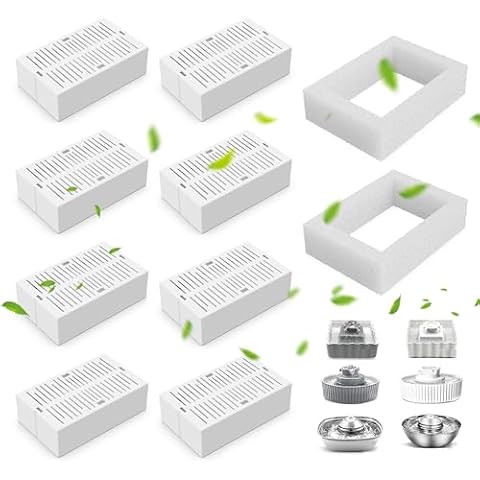 waatoos Cat Fountain Filter Replacement, Triple Cupcake Cat Fountain Filters, 8P Pet Fountain Carbon Filters and 2P Foam Filters for Ceramic Cat Water Fountain (10 Pack) Cover