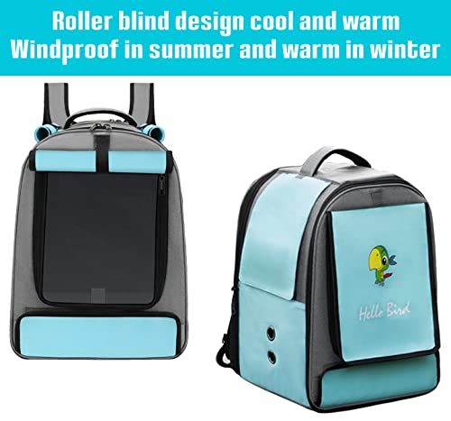 Bird Travel Backpack Cage, Portable Pet Bird Parrot Carrier Breathable Pet Birds Bag, Lightweight Bird Carrier and Small Animals Travel Cage, Multifunctional Pet Bag Backpack (Blue&Grey) - Image 4