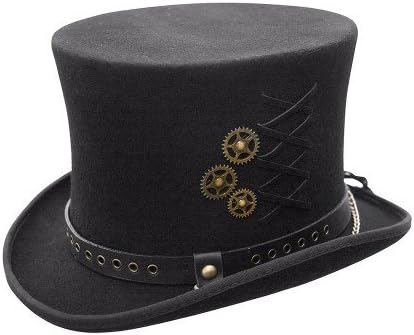 Amazon.com: Steampunk Top Hat Black 