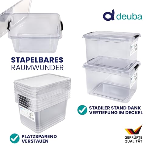 Deuba® 10x Aufbewahrungsbox mit Deckel 2L Box Kunststoff Kisten lebensmittelecht BPA frei klein Klickverschluss transparent stapelbar Küche Schlafzimmer