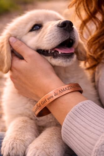 Image of Touchstone Inspirational Copper Engraved Magnetic Bracelets for Women-Personalized Jewelry Gifts for Best Friend /Mom /Daughter /Sister- In a Gift Box Beautiful Girl You Can Do Amazing Things