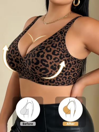 Image of Jalodari JellyLift Seamless Wireless Jelly Bra for Women | No Underwire, Deep V Invisible T-Shirt Bra | 360 Jelly Support, Adjustable Straps | M-2XL