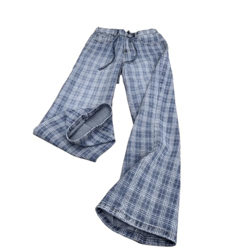 Striped Jeans Men Vintage Stripe Baggy Sweatpant Jeans Men Elastic Waisted Drawstring Wide Leg Denim Pants