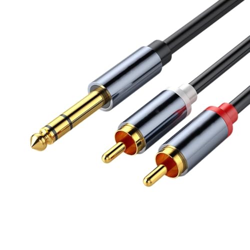 Cable de audio estéreo 1/4 6.35mm TRS a RCA 5ft miniatura 1