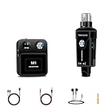 TONALUXE Wireless in-Ear Monitor System, 2.4GHz Stereo/Mono IEM with Rechargeable Transmitter and Bodypack Receiver, 6 Channels, 196ft Range for Studio Recording, Band Rehearsal and Live Performance